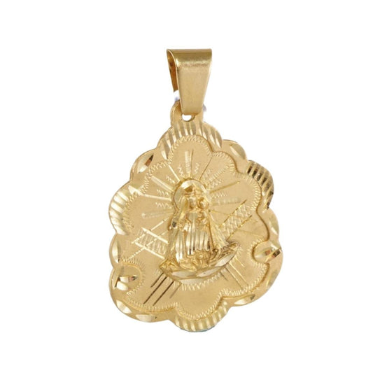 Virgen Caridad Gold Medal Pendant | Yellow Gold 14K | 1.5 inches