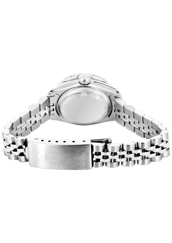 Diamond Rolex Datejust Watch for Women | 1 Carat Bezel | 26MM | Blue Mother of Pearl Diamond Dial | Jubilee Band