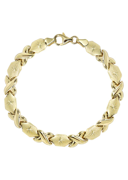 YELLOW GOLD "XO" NECKLACE & BRACELET SET FOR WOMEN 10K/14K APPX 17.1 GRAMS