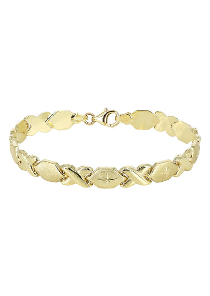 YELLOW GOLD "XO" NECKLACE & BRACELET SET FOR WOMEN 10K/14K APPX 17.1 GRAMS
