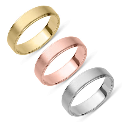 Inlay Wedding Band Gold - Solid