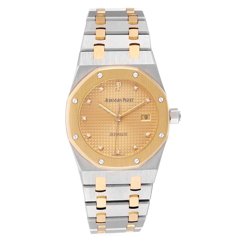 Audemars Piguet Royal Oak Steel Yellow Gold Diamond Mens Watch 15000S 33mm