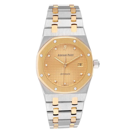 Audemars Piguet Royal Oak Steel Yellow Gold Diamond Mens Watch 15000S 33mm