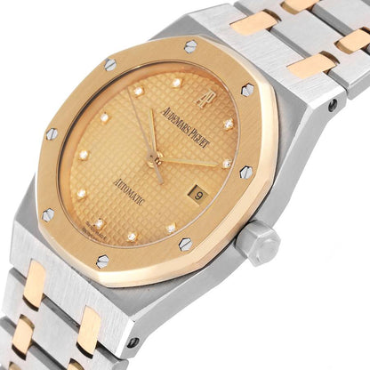 Audemars Piguet Royal Oak Steel Yellow Gold Diamond Mens Watch 15000S 33mm