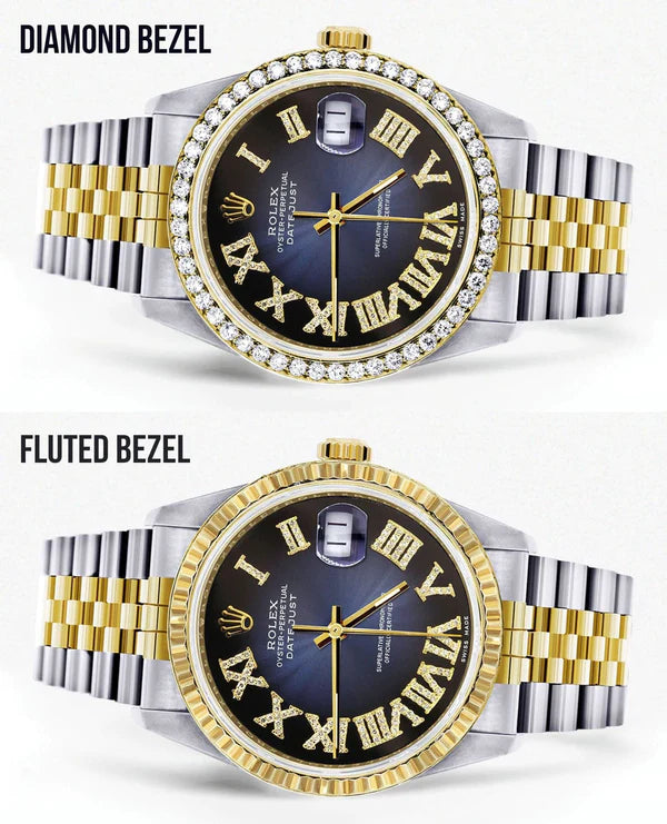 Rolex Datejust Watch 16013 for Men | 36MM | Diamond Blue Dial | Jubilee Band