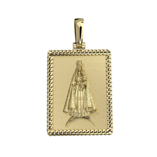 Caridad Virgin Gold Medal Pendant | Yellow Gold 10K | 1.5 inches