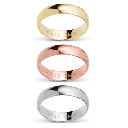 Classic Wedding Band Ring | Solid Gold Color Options