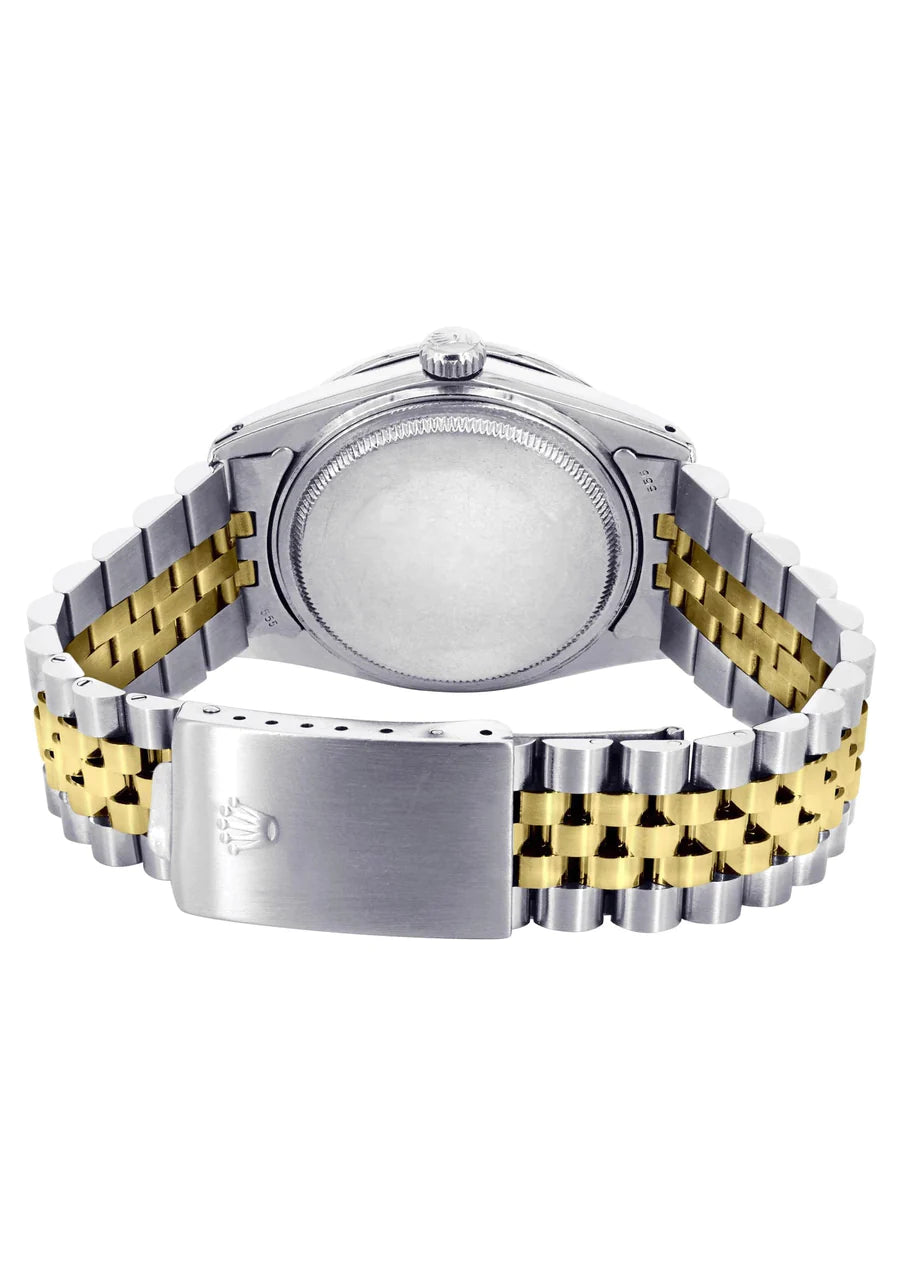Diamond Gold Rolex Watch For Men 16013 | 36MM | Full Diamond Dial | Jubilee Band