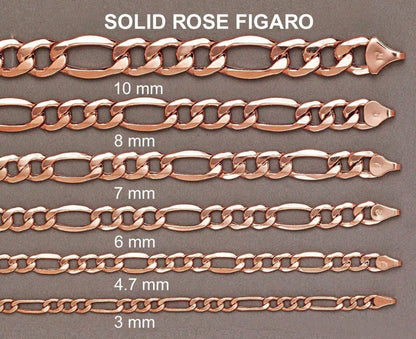 Hollow Figaro Bracelet  10K/14K - Rose Gold