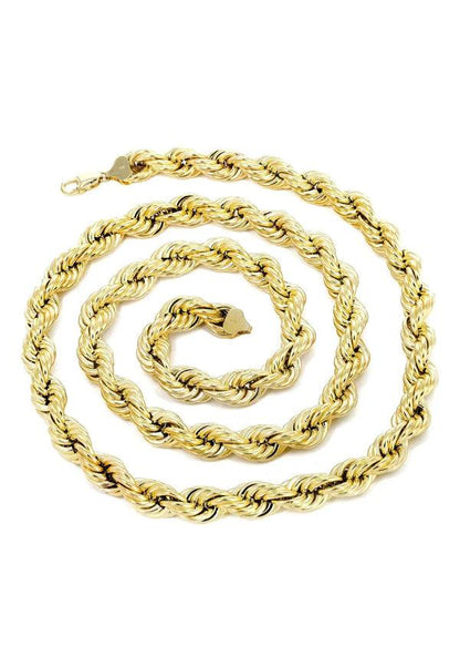 hollow yellow rope chain