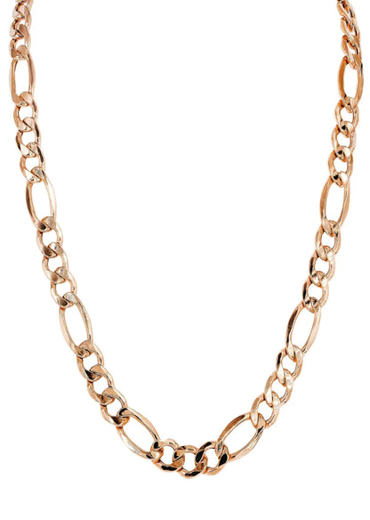 Womens Solid Figaro Chain 14K - Rose Gold