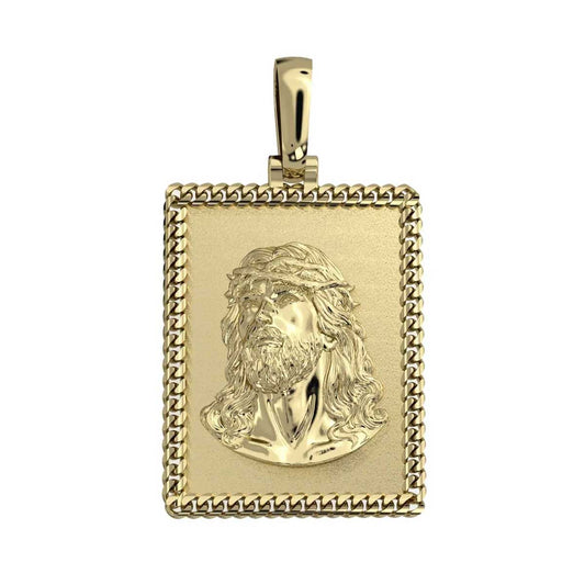 Jesus Face Gold Medal Pendant | Yellow Gold 10K/14K | 1.5 inches