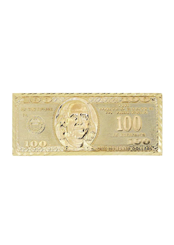 Mens $100 Dollor Bill Ring | 10K Solid Yellow Gold