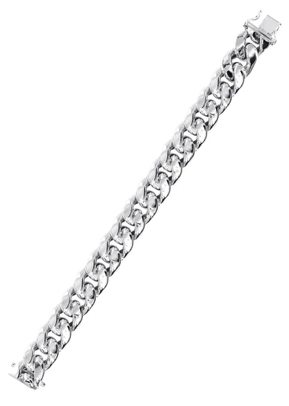 Hollow Miami Cuban Link Bracelet 10K/14K - White Gold