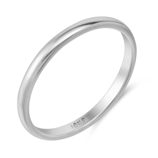 Polished Wedding Band Ring | 10K Solid Gold | Yellow or White Gold | Engraving Option Available