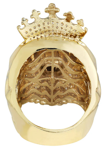 Mens Lions Head Pinky Ring | 10K Solid Yellow Gold