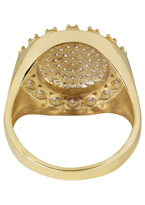 Mens Pinky Ring | 10K Solid Yellow Gold | Style #2
