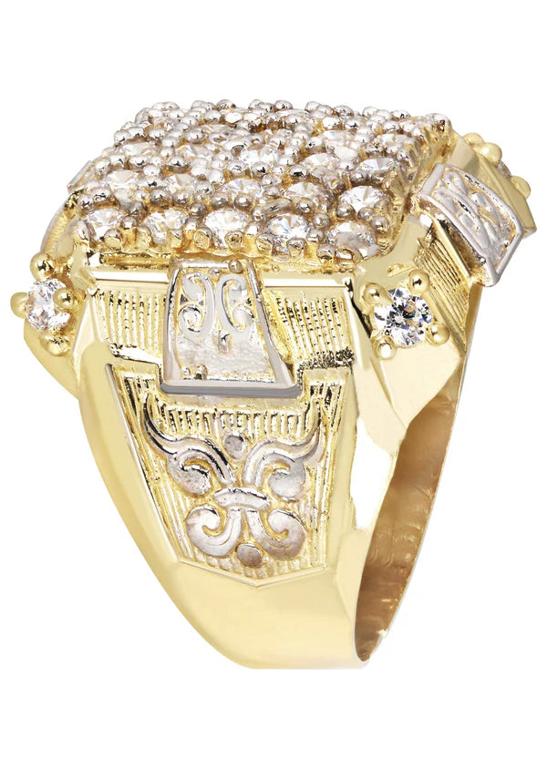 Mens Pinky Ring | 10K Solid Yellow Gold | Style #6