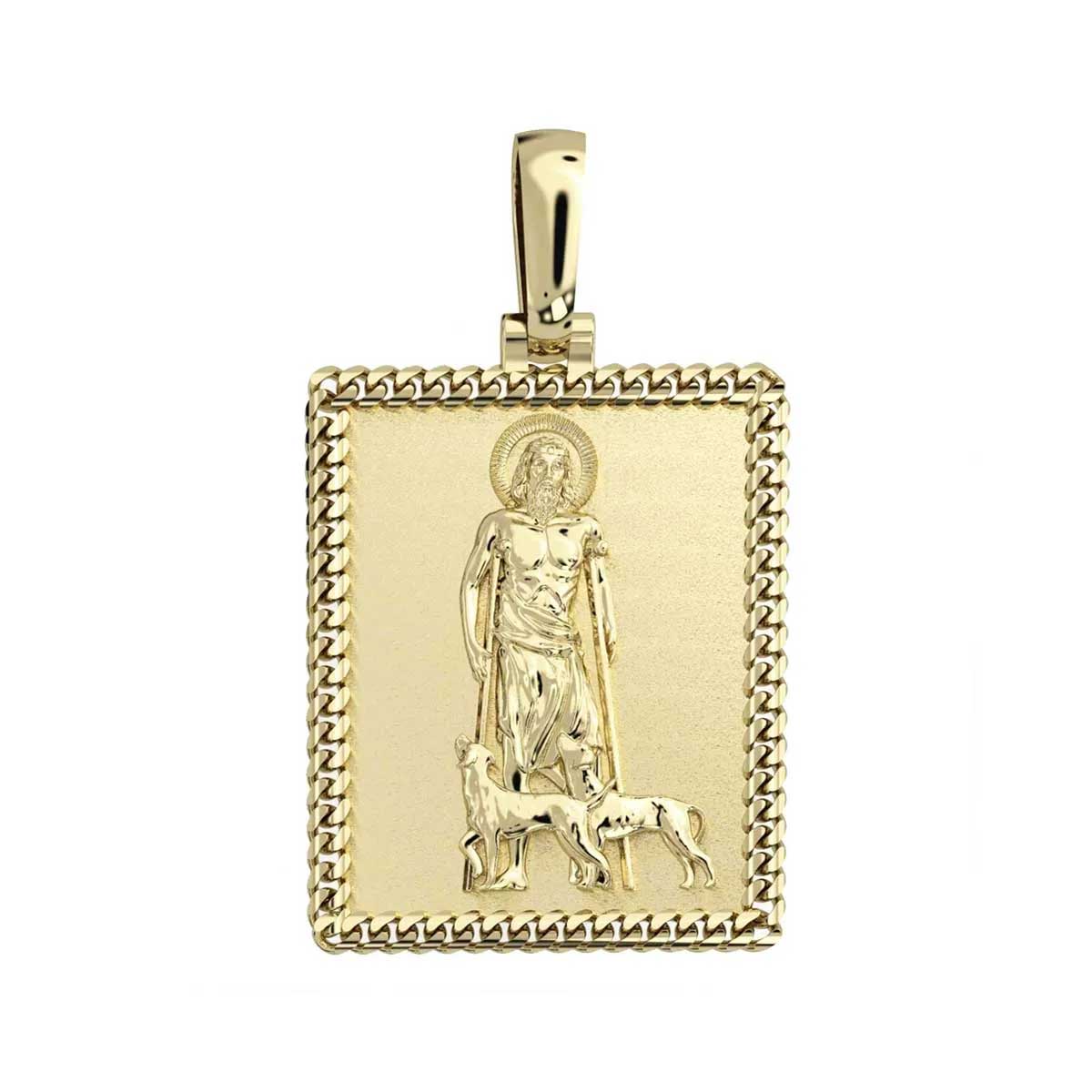 San Lazaro Gold Medal Pendant | Yellow Gold 14K | 1.5 inches