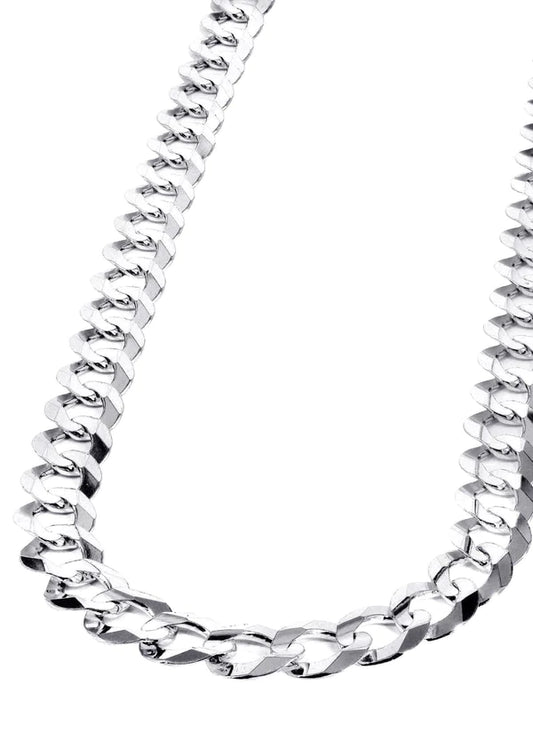 Solid Cuban Gold Curb Link 10K/14K - White Gold