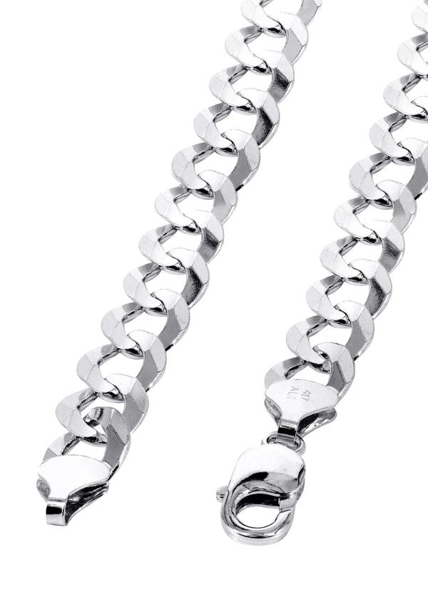 Solid Cuban Gold Curb Link 10K/14K - White Gold