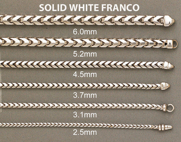 Solid Gold Franco Chain 10K/14K - White Gold