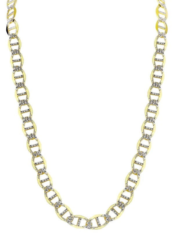 solid white pave mariner chain