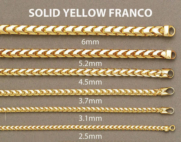 Solid Gold Franco Chain 10K/14K - Yellow Gold