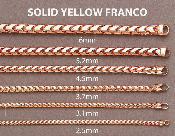 Solid Gold Franco Chain 10K/14K - Rose Gold