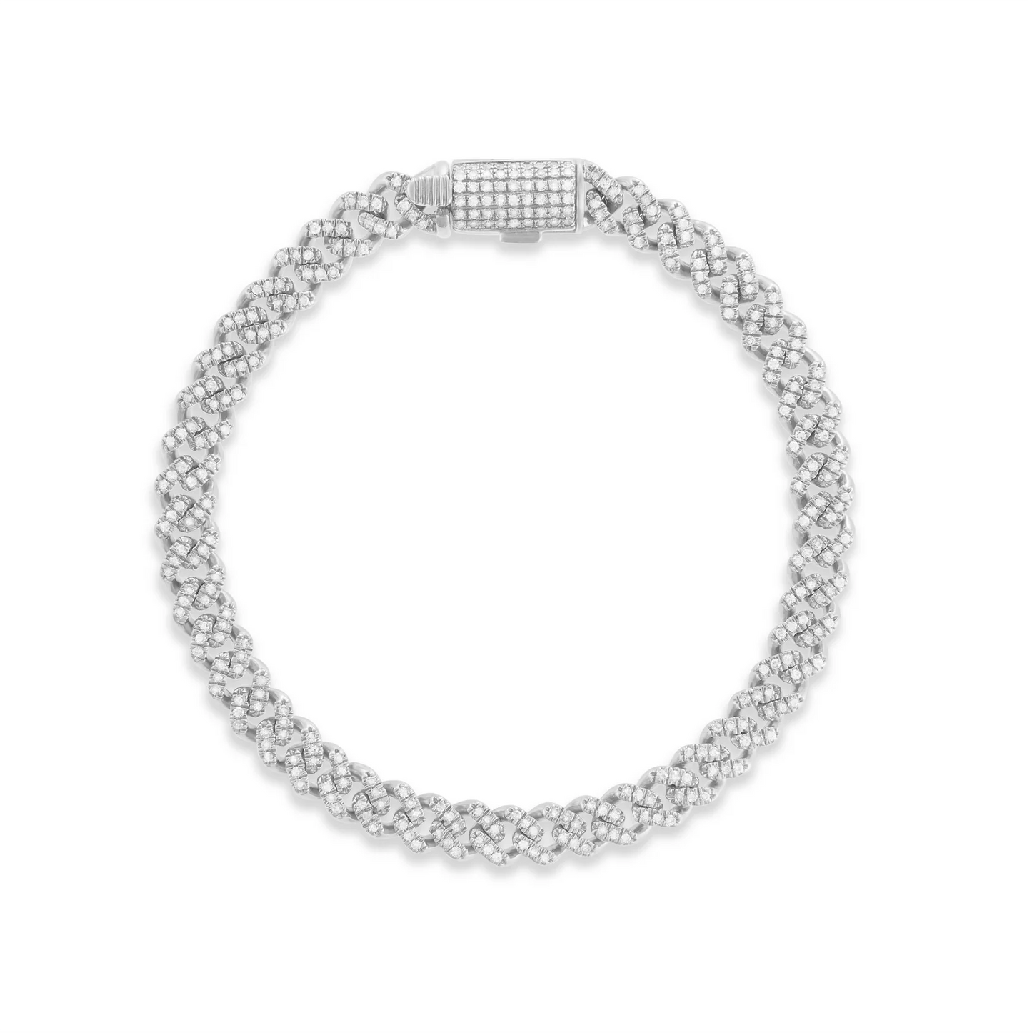 10K Gold Diamond Cuban Bracelet | 3 Color Option Available